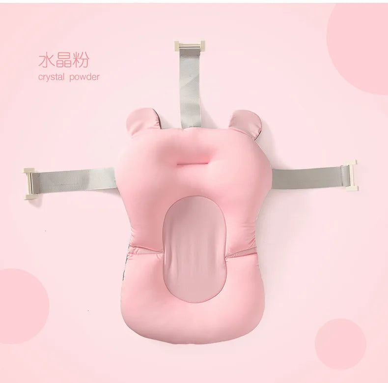Baby Bath Seat Support Mat Foldable Baby Bath Tub Pad Chair Newborn Bathtub Pillow Infant Anti-Slip Soft Comfort Body Cushion