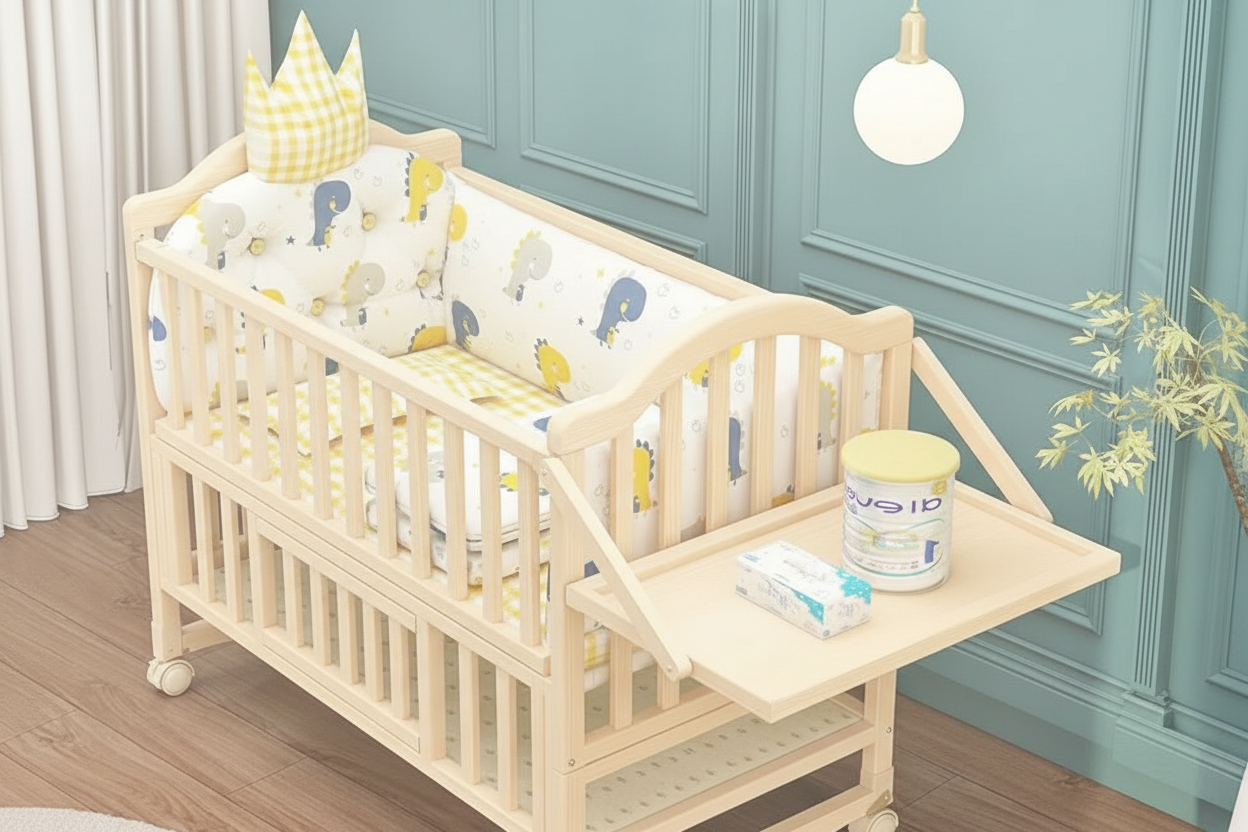 BIG BED SOLID WOOD FOR BABY - Enhanced