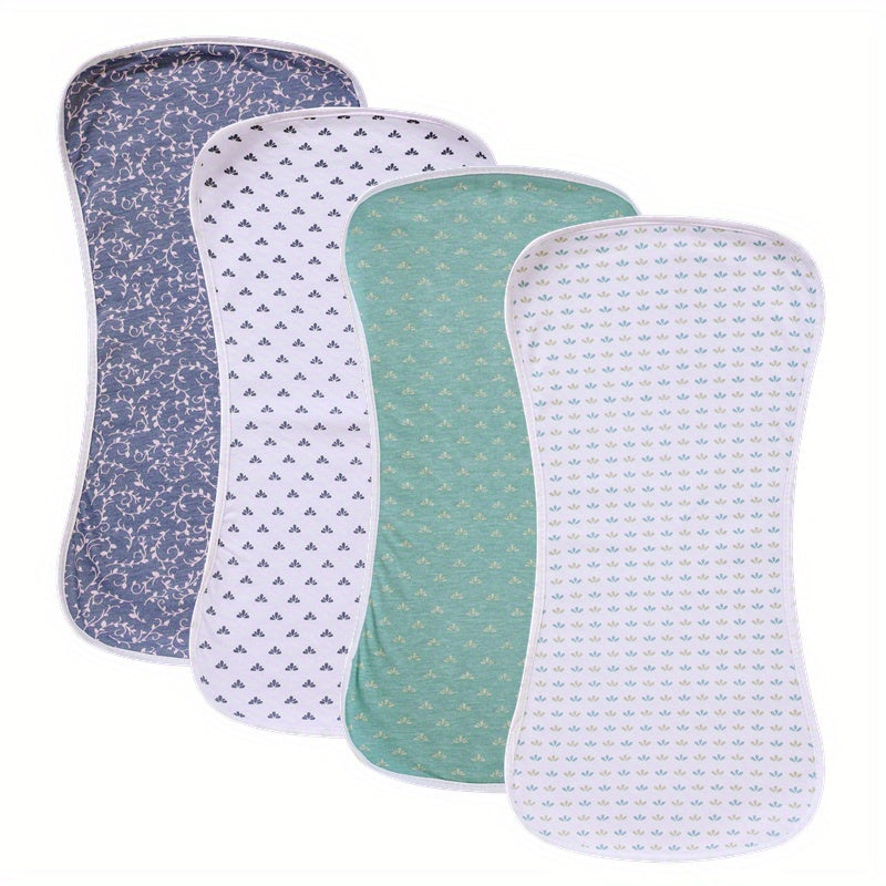 4-PIECES ULTRA-SOFT COTTON BURPING BIBS