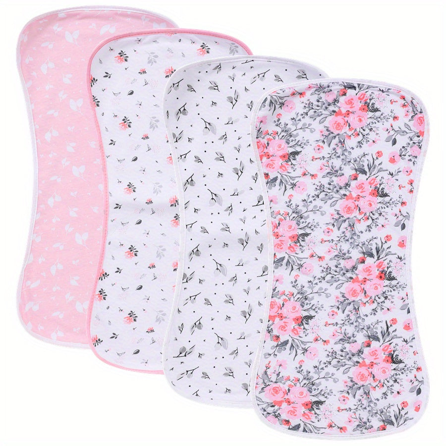 4-PIECES ULTRA-SOFT COTTON BURPING BIBS