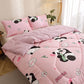 3pcs of Animal Panda-Patterned Quilt Sets Made of Bean Fleece Fabrics, Suitable for Use in Autumn And Winter As All-Season Quilt Sets (Including 1 Quilt Insert + 2 Pillowcases, Excluding Pillow Inserts).