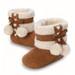 Cute Comfortable Boots For Baby Girls, Soft Warm Plus Fleece Boots For Indoor Walking, Autumn And Winter