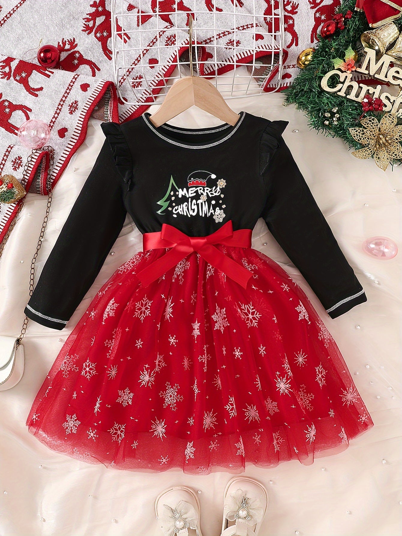 CHRISTMAS Print Dress -