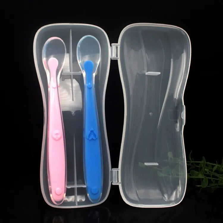 2-PCES BABY SILICONE SPOON