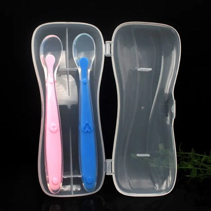 2-PCES BABY SILICONE SPOON