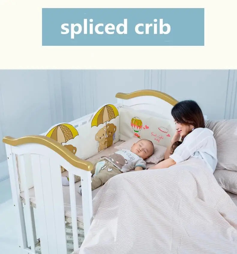 SOLID WOOD BABY CRIB FOR NEWBORN