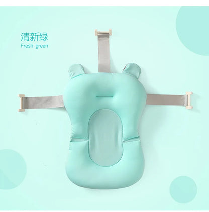 Baby Bath Seat Support Mat Foldable Baby Bath Tub Pad Chair Newborn Bathtub Pillow Infant Anti-Slip Soft Comfort Body Cushion
