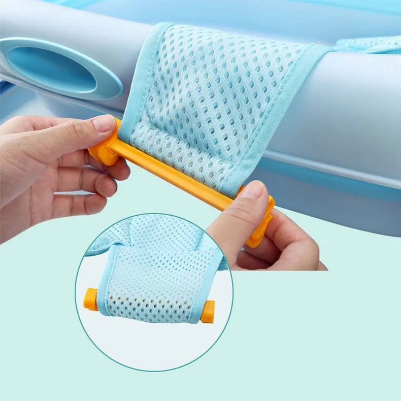 Baby Bath Seat Support Mat Foldable Baby Bath Tub Pad Chair Newborn Bathtub Pillow Infant Anti-Slip Soft Comfort Body Cushion