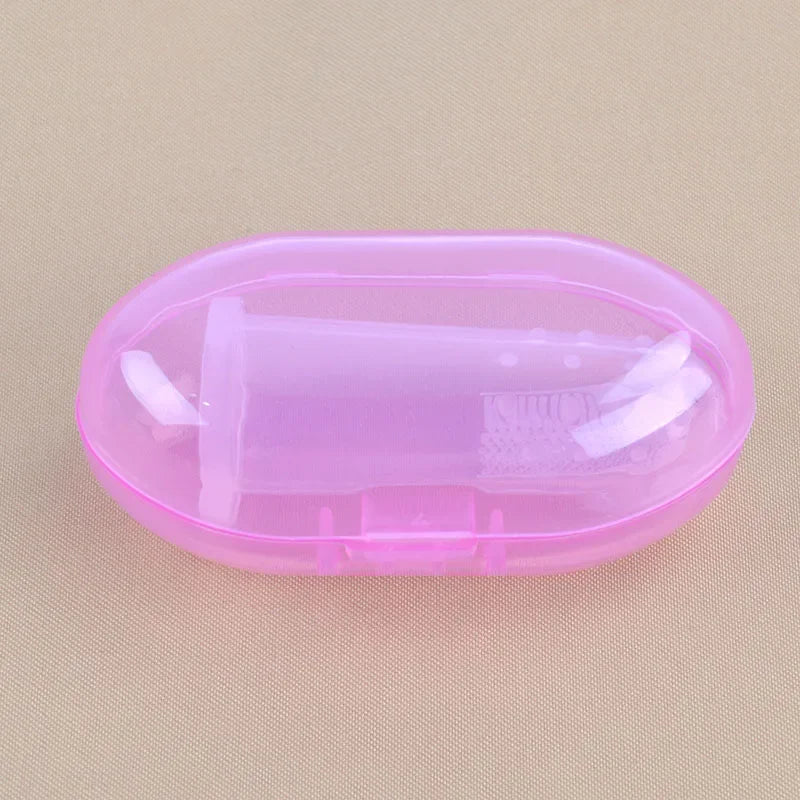 Cute Baby Finger Toothbrush Box Set Children Teeth Clear Massage Soft Silicone Infant Rubber Cleaning Brush Massager Dental Care