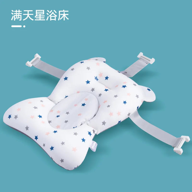Baby Bath Seat Support Mat Foldable Baby Bath Tub Pad Chair Newborn Bathtub Pillow Infant Anti-Slip Soft Comfort Body Cushion