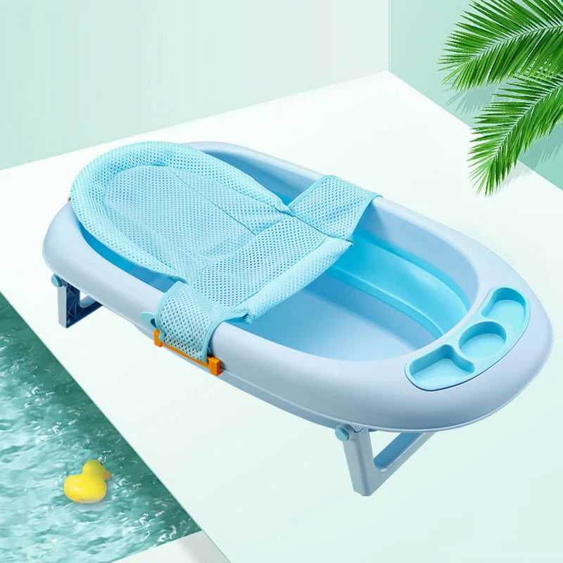 Baby Bath Seat Support Mat Foldable Baby Bath Tub Pad Chair Newborn Bathtub Pillow Infant Anti-Slip Soft Comfort Body Cushion
