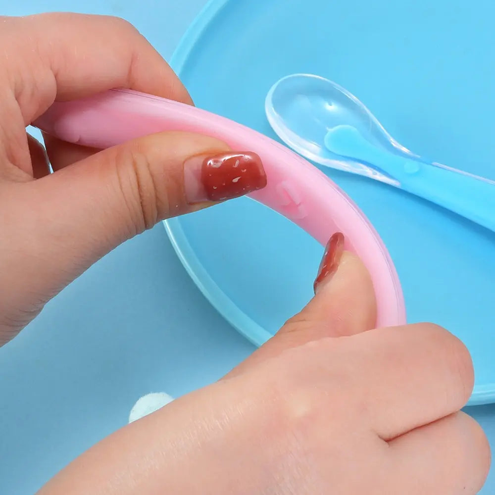 2-PCES BABY SILICONE SPOON