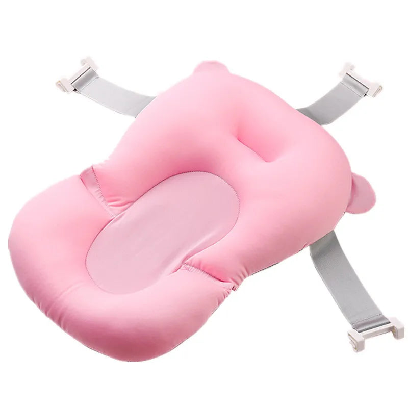 Baby Bath Seat Support Mat Foldable Baby Bath Tub Pad Chair Newborn Bathtub Pillow Infant Anti-Slip Soft Comfort Body Cushion