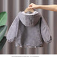 Boys Velvet Coat Autumn and Winter Thickened Corduroy Cotton Coat 2023 New Children's Baby Hooded Jacket