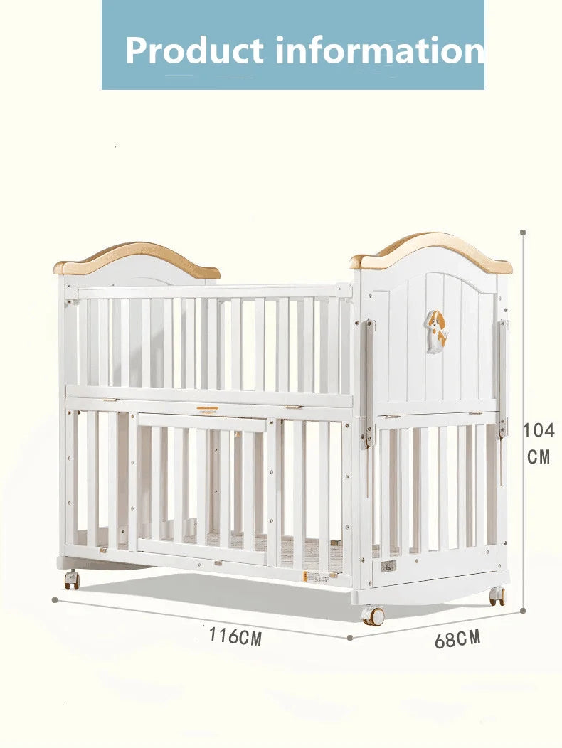 SOLID WOOD BABY CRIB FOR NEWBORN