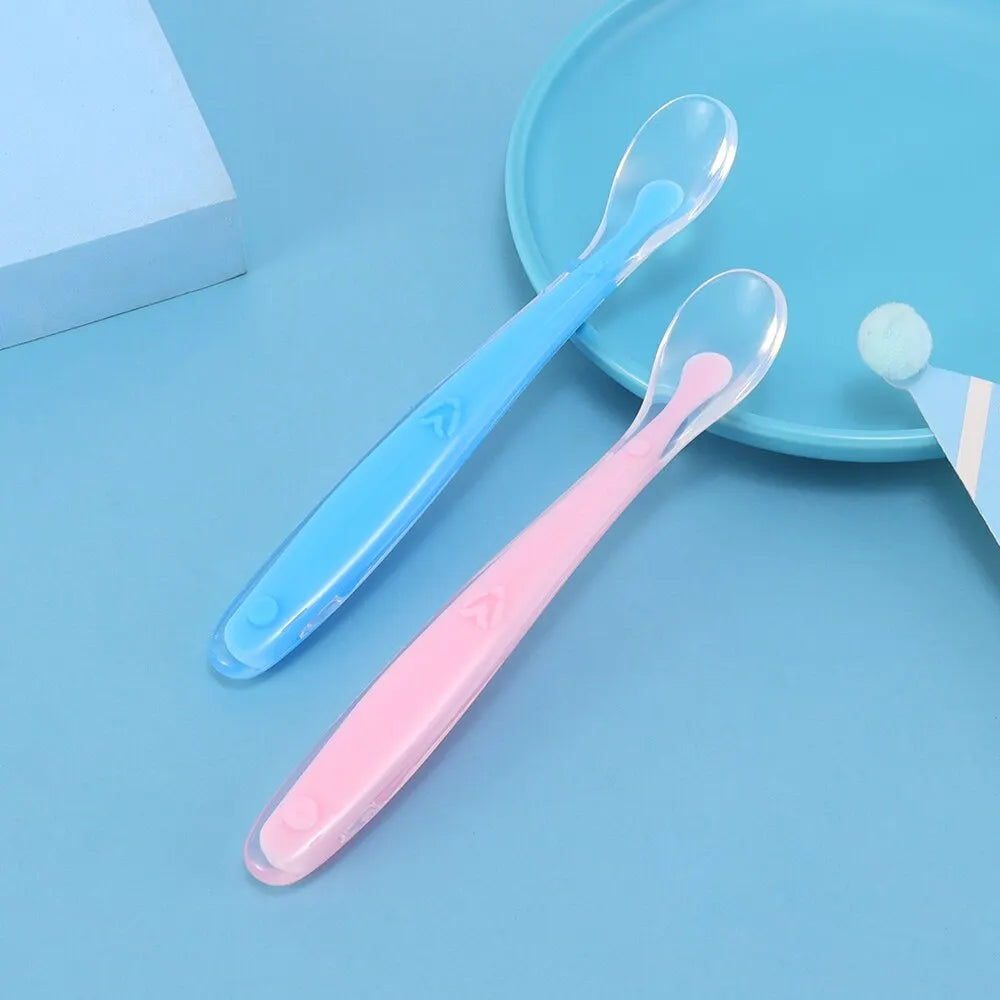 2-PCES BABY SILICONE SPOON