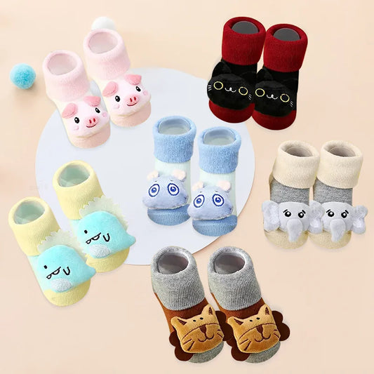 High Quality Breathable Baby Socks Non-slip Cotton Floor Socks  For Children Newborn Toddler Shoes Cat Elephant Dinosaur Lion