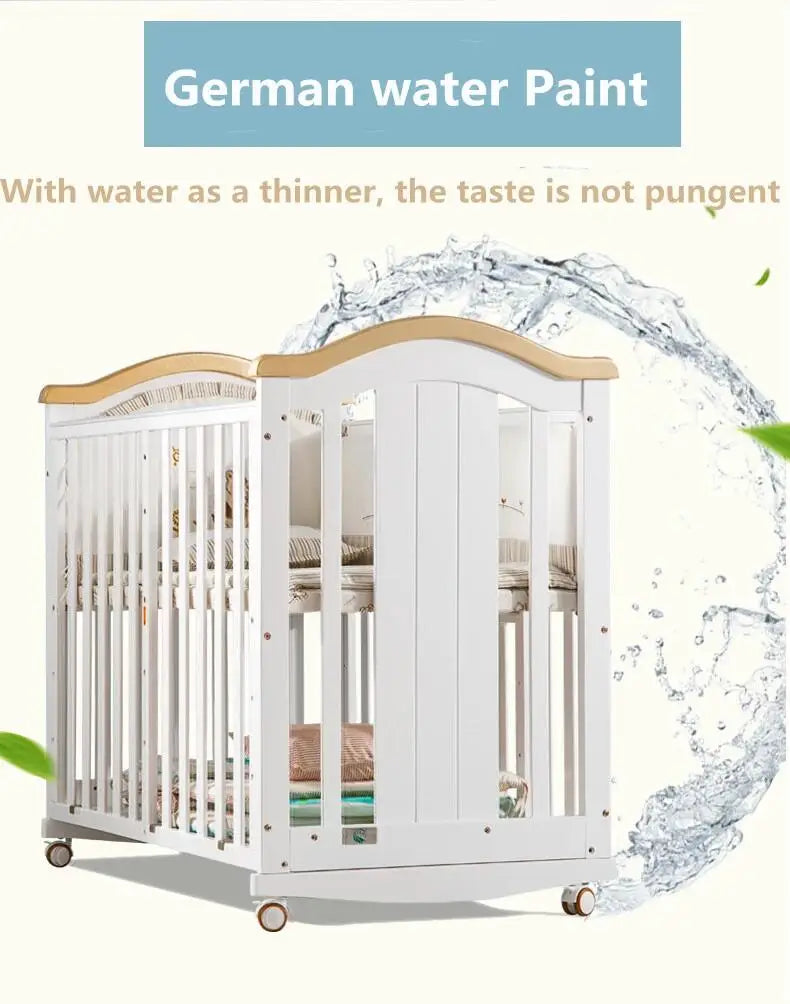 SOLID WOOD BABY CRIB FOR NEWBORN