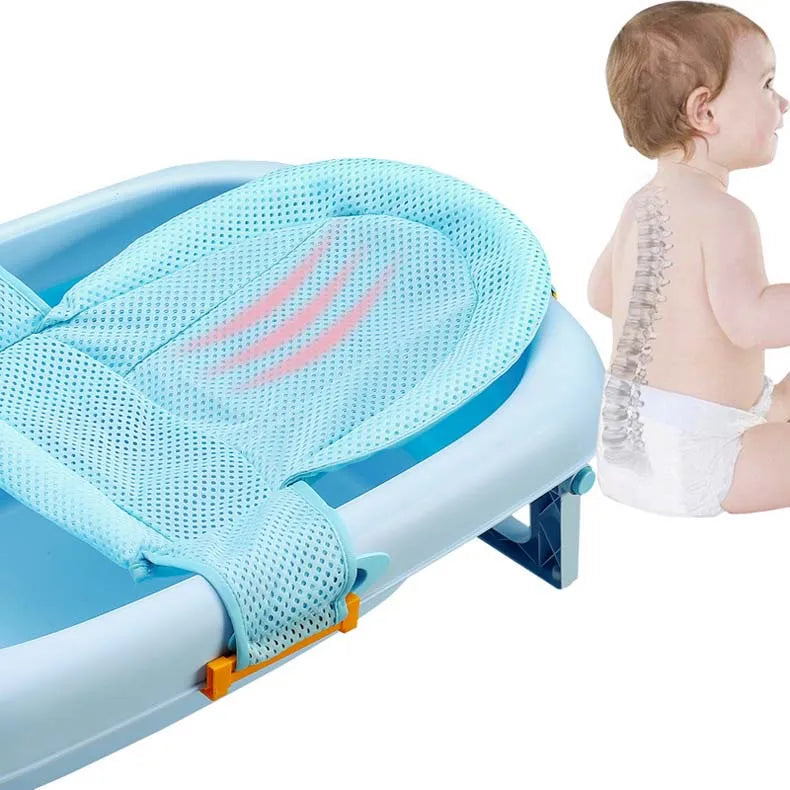 Baby Bath Seat Support Mat Foldable Baby Bath Tub Pad Chair Newborn Bathtub Pillow Infant Anti-Slip Soft Comfort Body Cushion