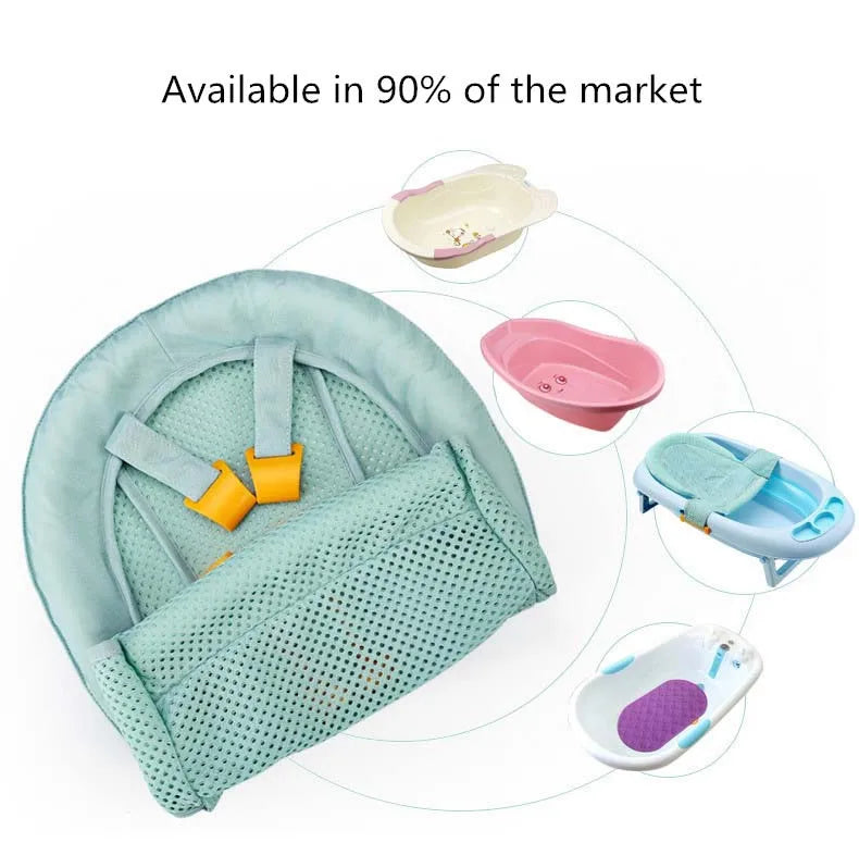 Baby Bath Seat Support Mat Foldable Baby Bath Tub Pad Chair Newborn Bathtub Pillow Infant Anti-Slip Soft Comfort Body Cushion