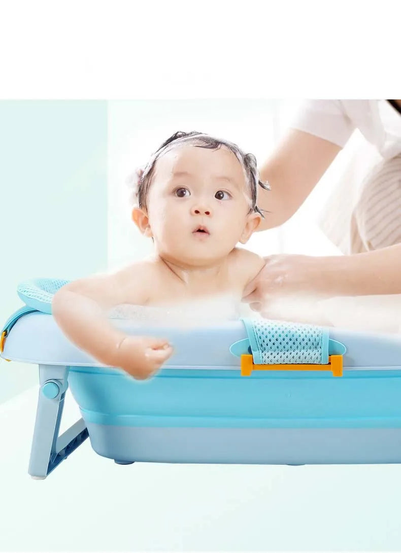 Baby Bath Seat Support Mat Foldable Baby Bath Tub Pad Chair Newborn Bathtub Pillow Infant Anti-Slip Soft Comfort Body Cushion