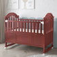 Adjustable Wooden Baby Cot Bed With Solid Swing Crib Modern Design For Stylish Bedrooms For Sleeping Or Cradle Use