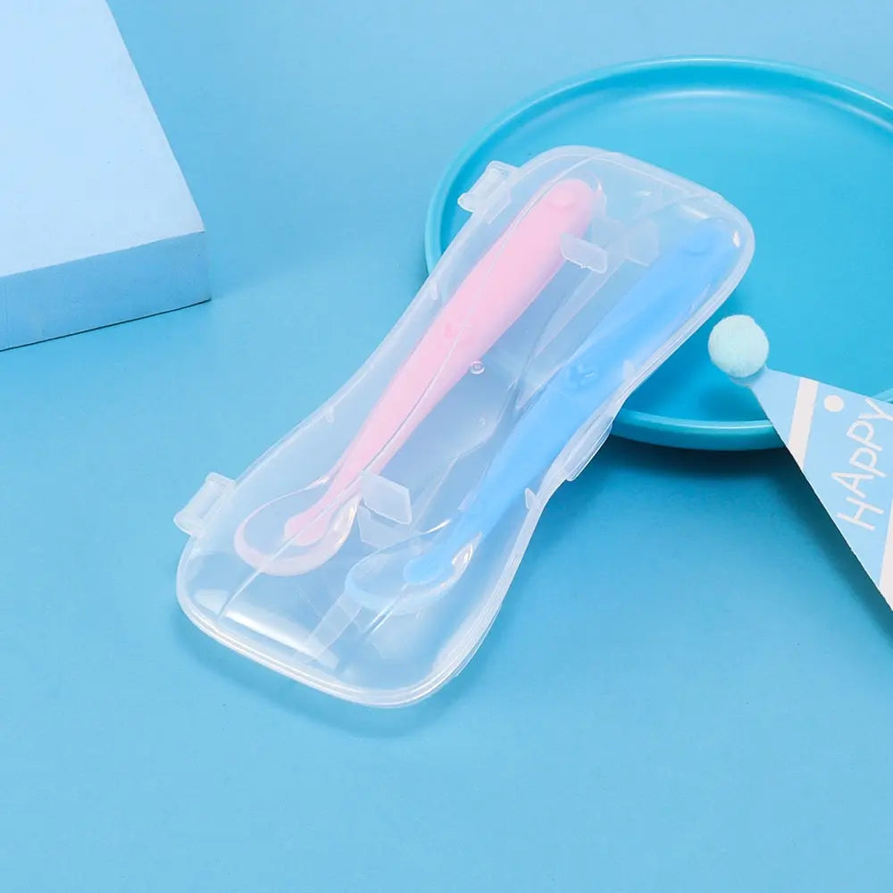 2-PCES BABY SILICONE SPOON