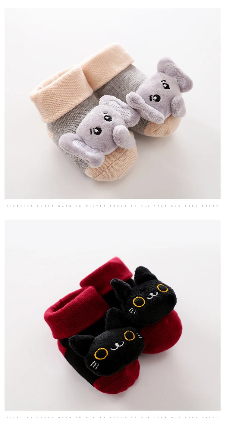 High Quality Breathable Baby Socks Non-slip Cotton Floor Socks  For Children Newborn Toddler Shoes Cat Elephant Dinosaur Lion