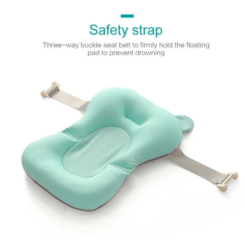 Baby Bath Seat Support Mat Foldable Baby Bath Tub Pad Chair Newborn Bathtub Pillow Infant Anti-Slip Soft Comfort Body Cushion