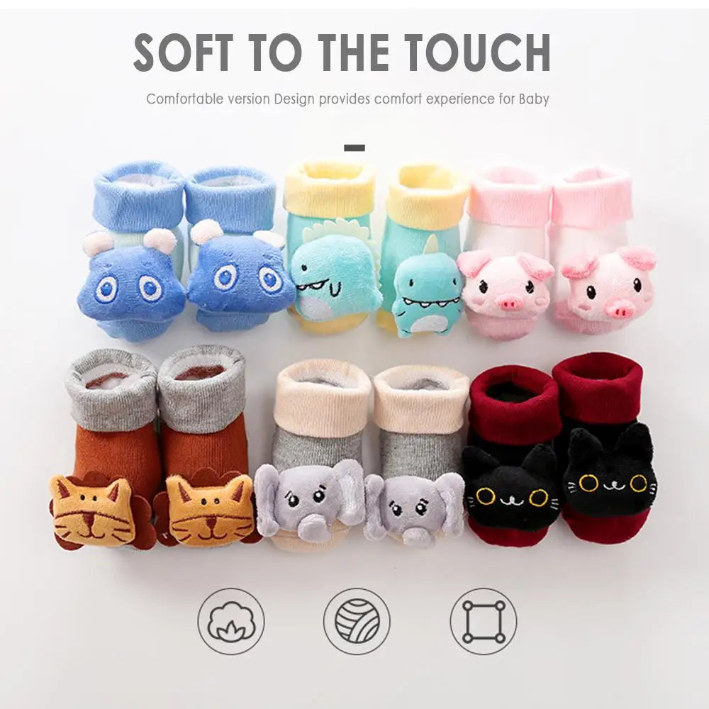 High Quality Breathable Baby Socks Non-slip Cotton Floor Socks  For Children Newborn Toddler Shoes Cat Elephant Dinosaur Lion