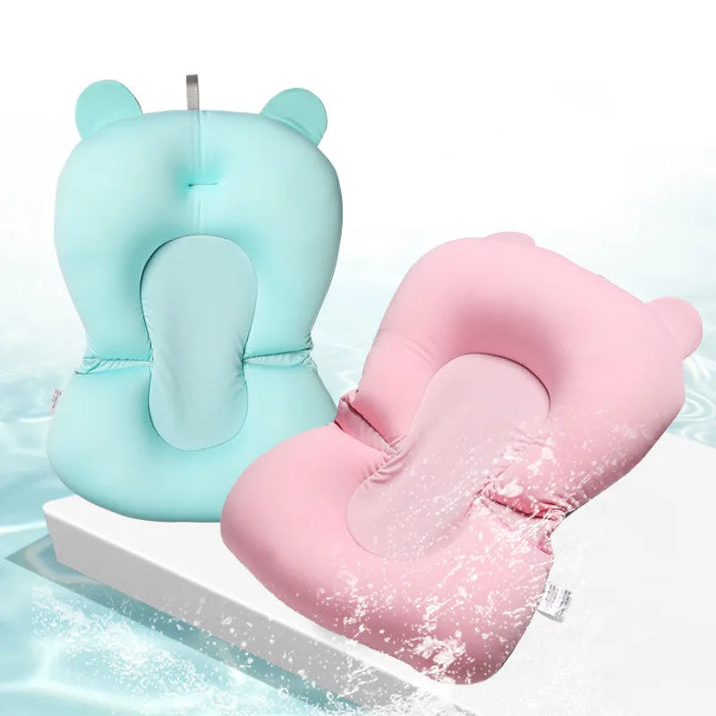 Baby Bath Seat Support Mat Foldable Baby Bath Tub Pad Chair Newborn Bathtub Pillow Infant Anti-Slip Soft Comfort Body Cushion