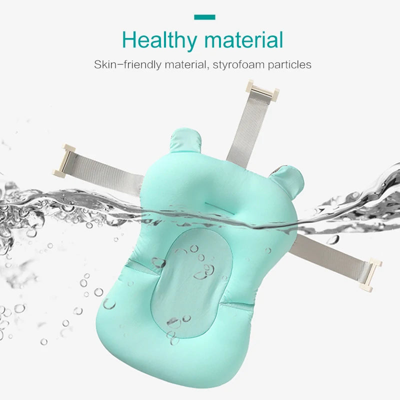 Baby Bath Seat Support Mat Foldable Baby Bath Tub Pad Chair Newborn Bathtub Pillow Infant Anti-Slip Soft Comfort Body Cushion