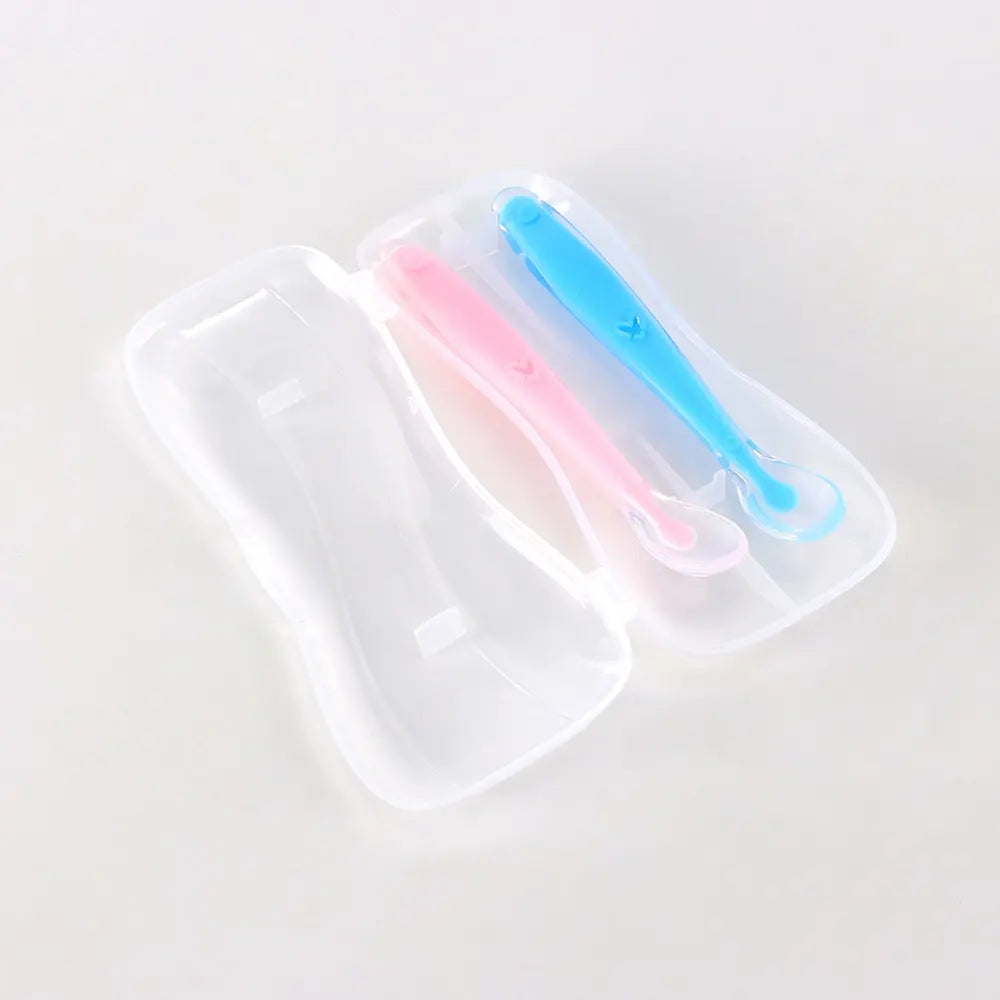 2-PCES BABY SILICONE SPOON