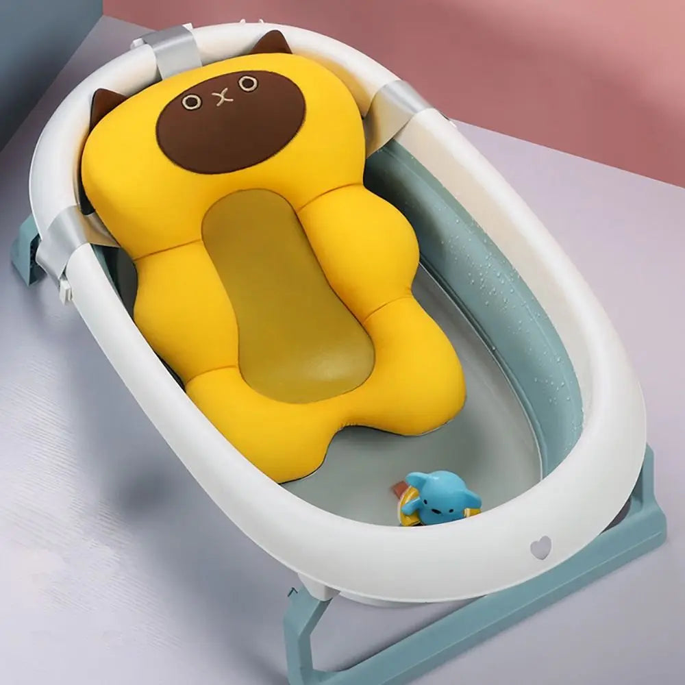 Adjustable Soft Pillow Baby Bath Tub Pad Non-Slip Bathtub Seat Comfortable Newborn Safety Infant Bath Support Shower Cushion
