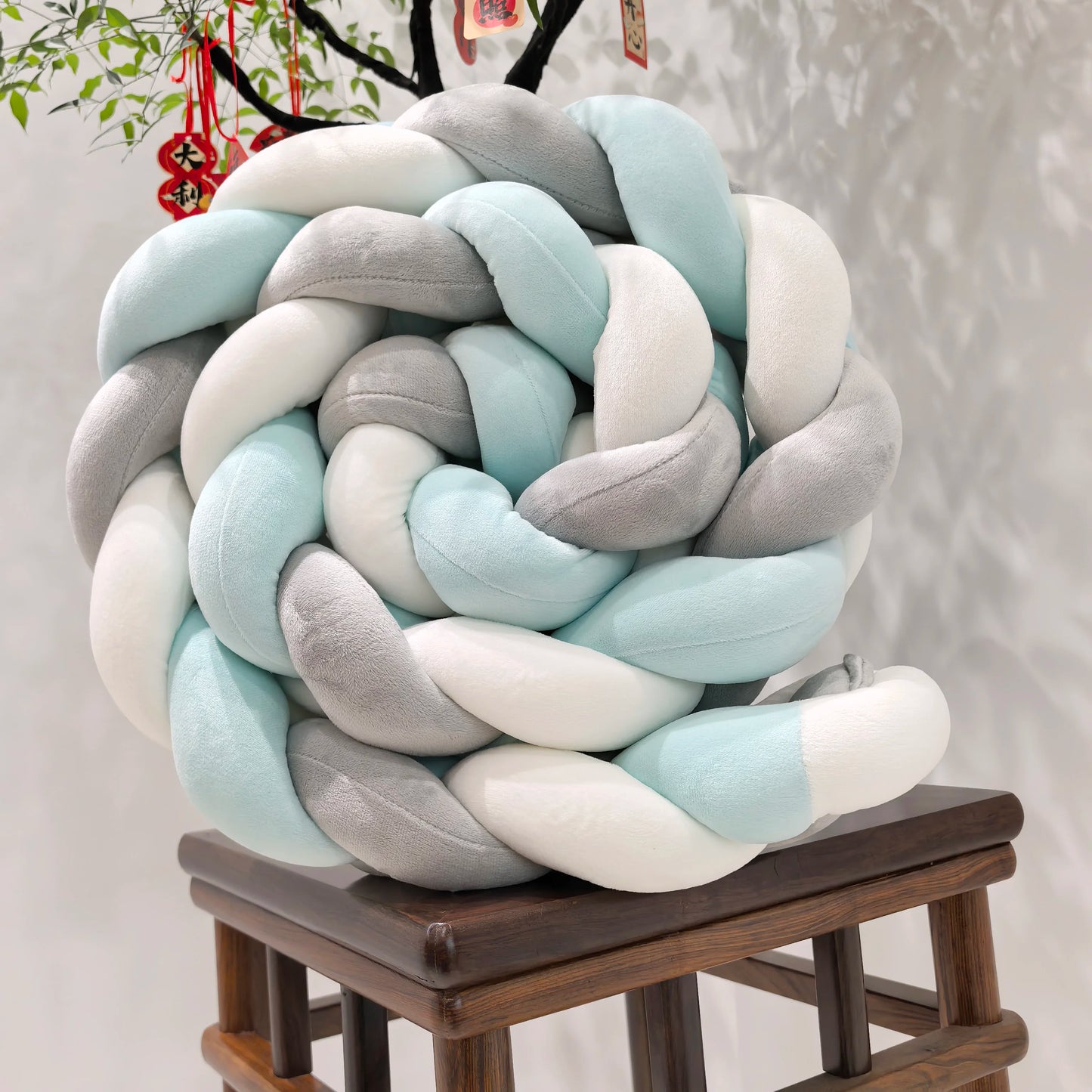 BABY BRAIDED KNOT CRIB  BUMPER