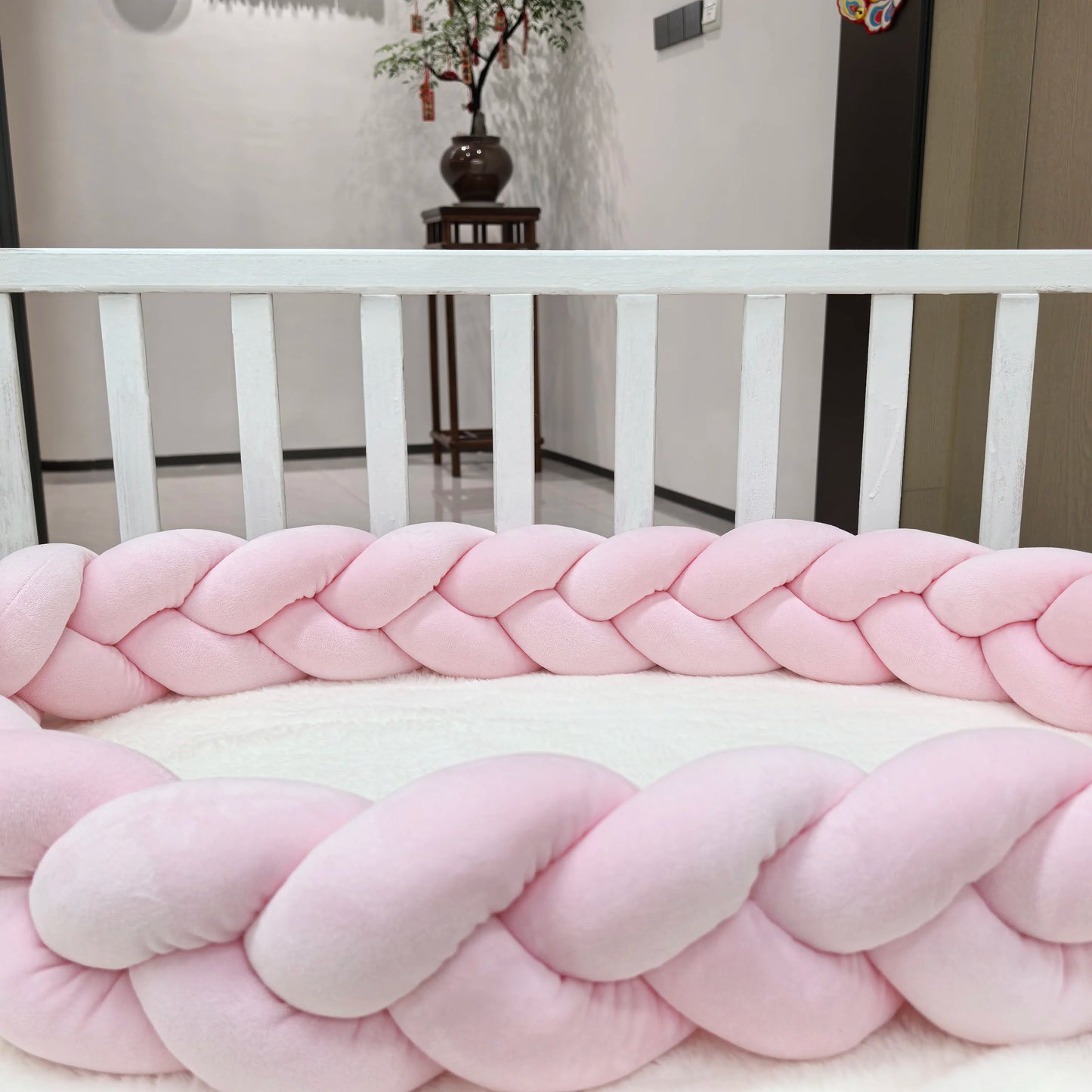 BABY BRAIDED KNOT CRIB  BUMPER