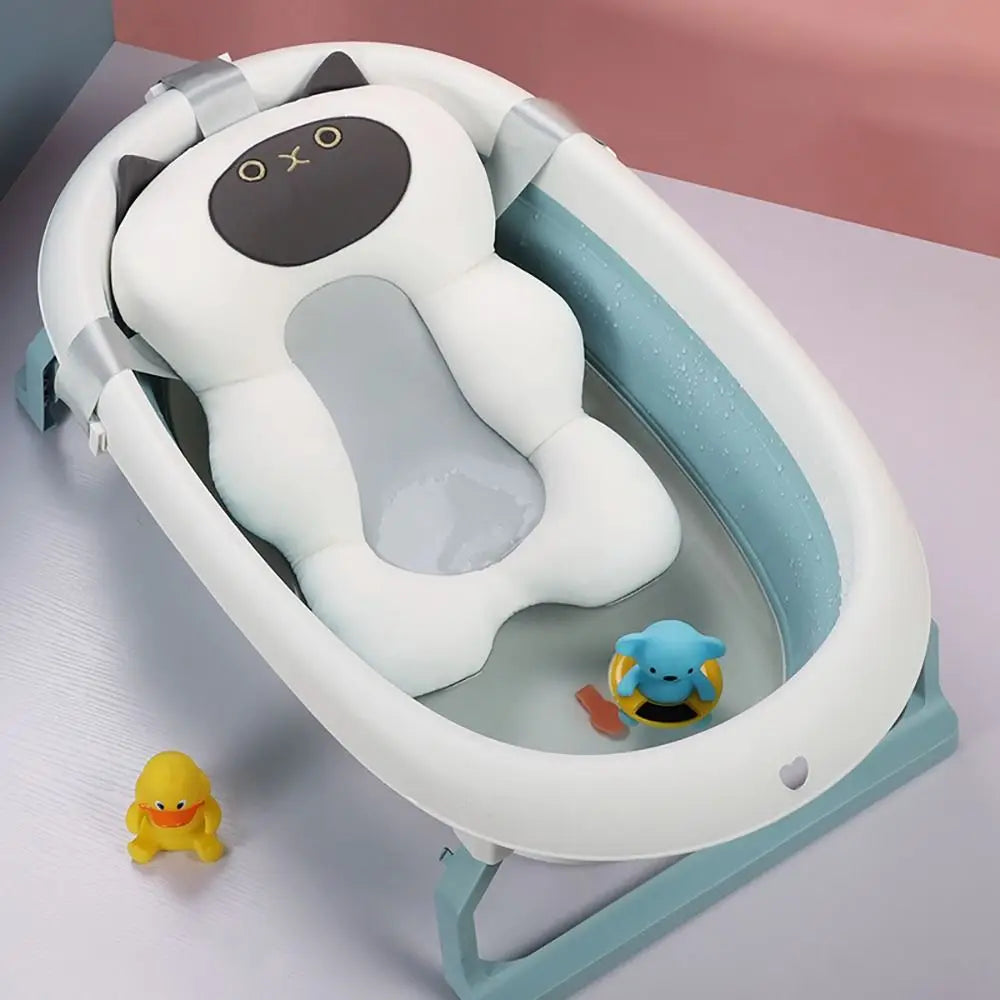 Adjustable Soft Pillow Baby Bath Tub Pad Non-Slip Bathtub Seat Comfortable Newborn Safety Infant Bath Support Shower Cushion