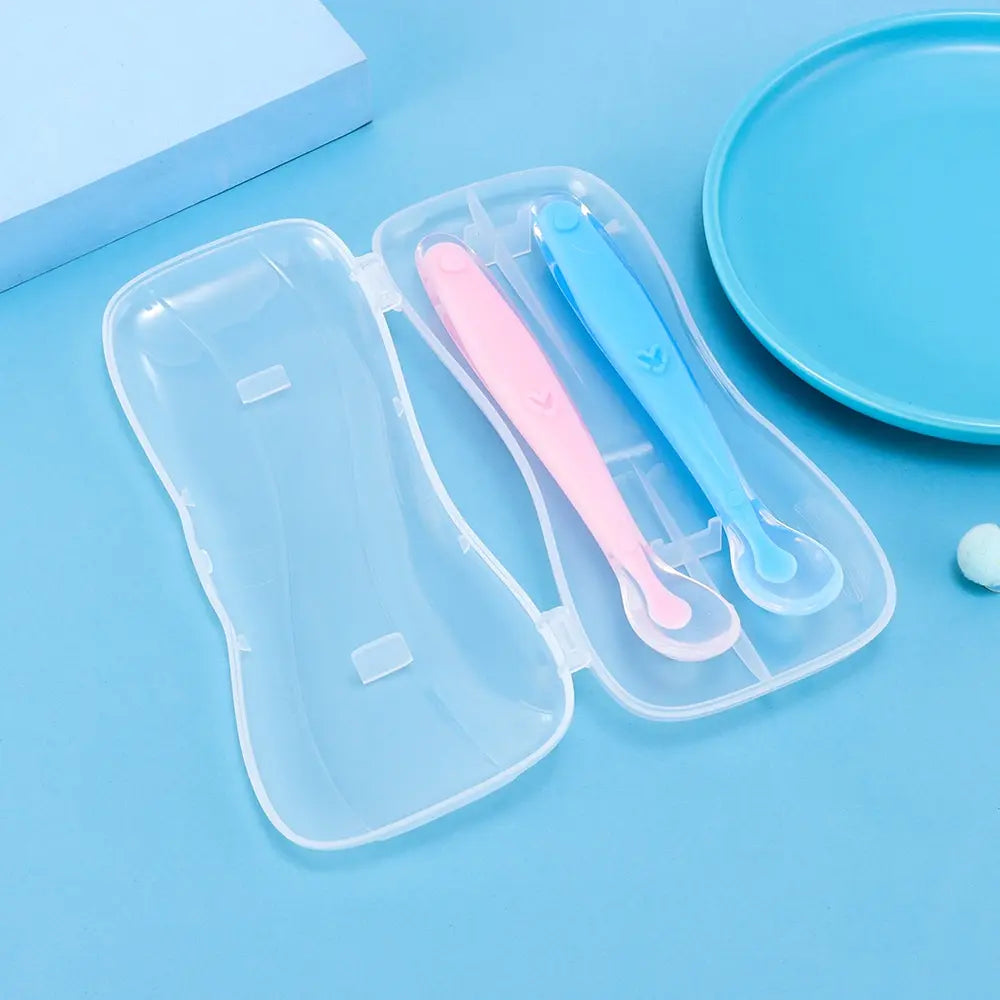 2-PCES BABY SILICONE SPOON