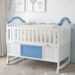 Adjustable Wooden Baby Cot Bed With Solid Swing Crib Modern Design For Stylish Bedrooms For Sleeping Or Cradle Use