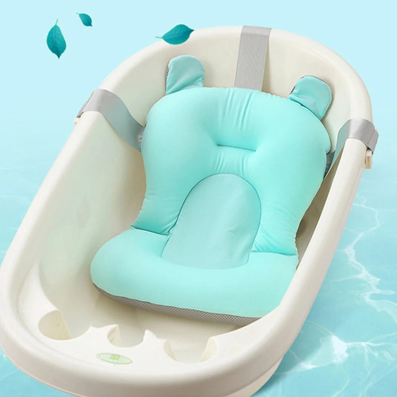 Baby Bath Seat Support Mat Foldable Baby Bath Tub Pad Chair Newborn Bathtub Pillow Infant Anti-Slip Soft Comfort Body Cushion