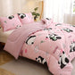 3pcs of Animal Panda-Patterned Quilt Sets Made of Bean Fleece Fabrics, Suitable for Use in Autumn And Winter As All-Season Quilt Sets (Including 1 Quilt Insert + 2 Pillowcases, Excluding Pillow Inserts).