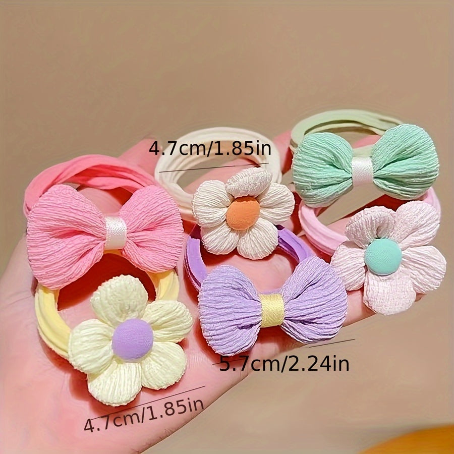 6/12pcs Adorable Sweet Basic Soft Hair Ties, Candy Colors Scrunchies For Girls Ponytail Holders, Casual Fresh Outdoor Supplies, Gift Photo Props