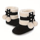 Cute Comfortable Boots For Baby Girls, Soft Warm Plus Fleece Boots For Indoor Walking, Autumn And Winter