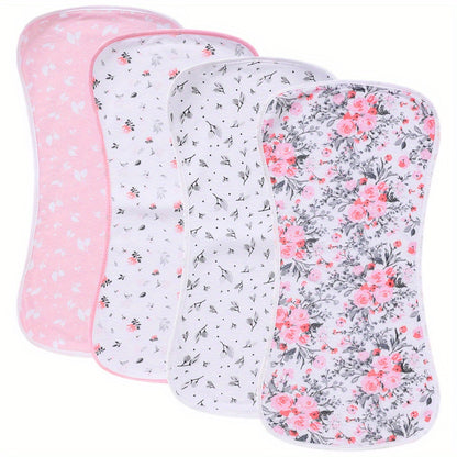 4-PIECES ULTRA-SOFT COTTON BURPING BIBS
